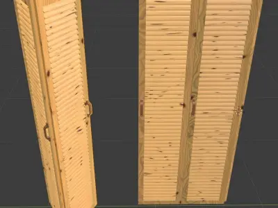 Closet Wardrobe with Bi-folding 4x doors 3D model