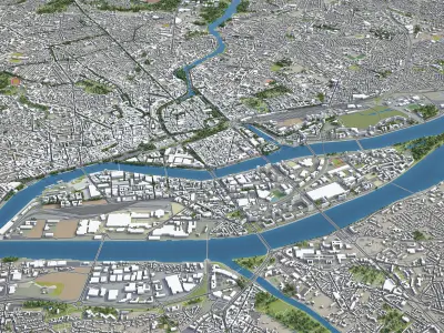 Nantes Low-poly 3D model