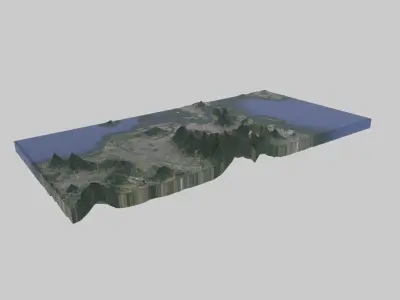 Kitakyushu City Low-poly 3D model