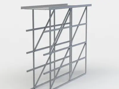 High road straight Low-poly 3D model