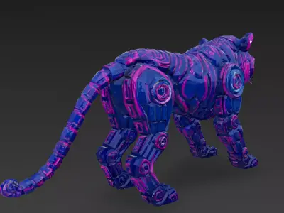 Cartoon Crystal Tiger PBR 3D Model 3D model