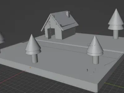 Small little world  Starter level or world Free low-poly 3D model