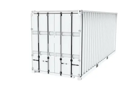 20 ft ISO Container White 3D model