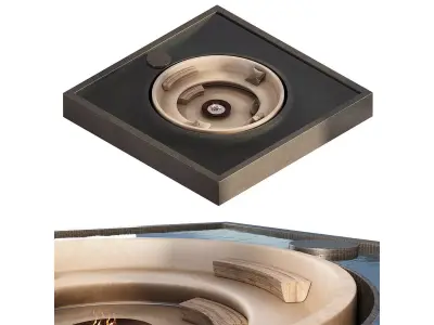 Relaxation area with fireplace in the pool 3D model