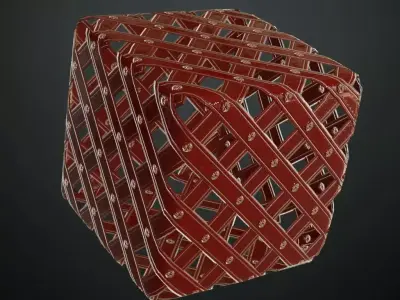 Red Metal Gate Transparent PBR Seamless Texture