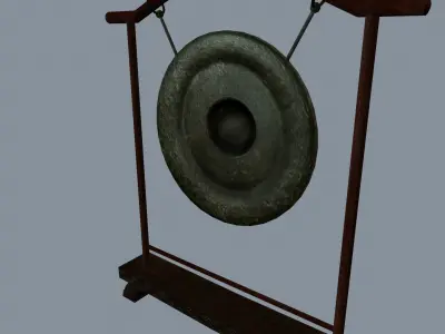 Asian gong Low-poly 3D model