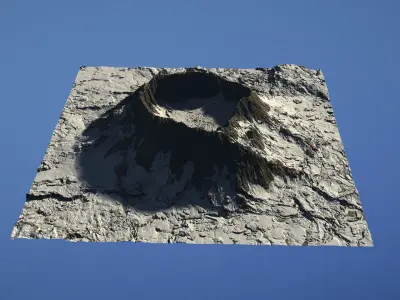 Landscape Environment Volcano Snow 19 Low-poly 3D model