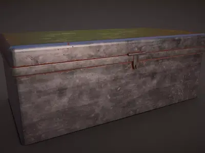 Trunk metal chest Low-poly 3D model