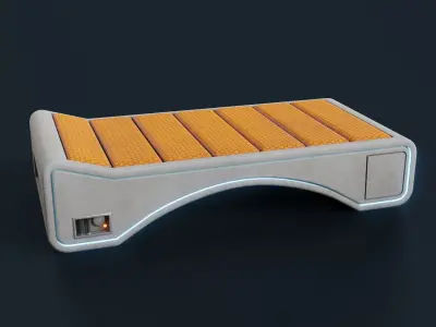 Sci Fi Bed Low-poly 3D model purchase