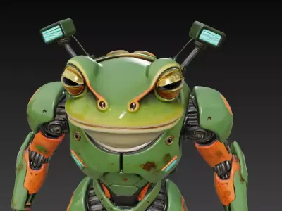 Cyber Frog Mk-IV - Combat Amphibian Mecha 3D Model 3D print model