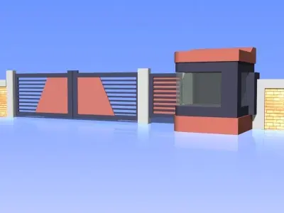 Fence and Gate 01 3D model