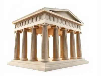 Classical Greek Temple model pack Low-poly 3D model