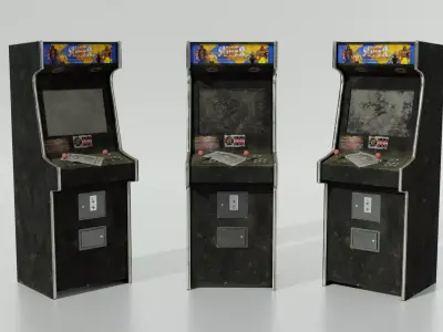 Arcade Cabinet Street Fighter 2 Low-poly 3D model