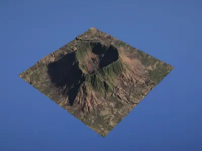 Landscape Environment Volcano Snow 33 Low-poly 3D model
