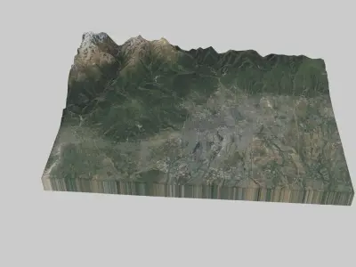 Almaty City Low-poly 3D model