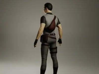 Male  Adventurer Low Poly Char Free low-poly 3D model