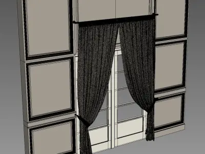 Curtains door with 3D model