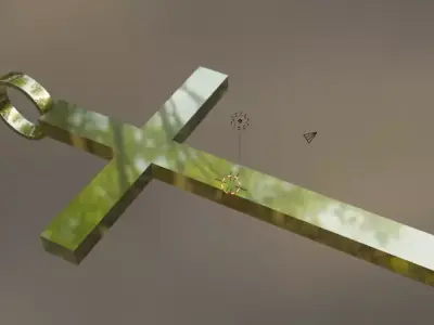 Gold cross 3D print model