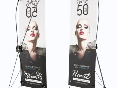 Advertising Banner Stands 3D model