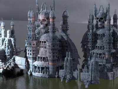 Ancient Evil Vizier necropolis towers 3D model