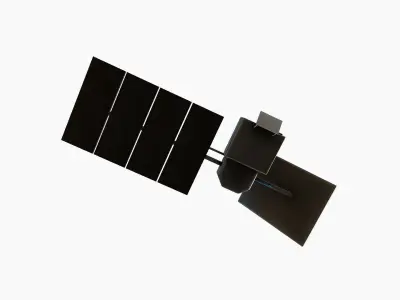 Satellite J05 Steel Blue - SciFi Space Design Low-poly 3D model