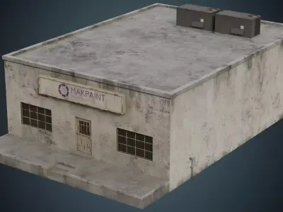 Industrial Building 2B Low-poly 3D model