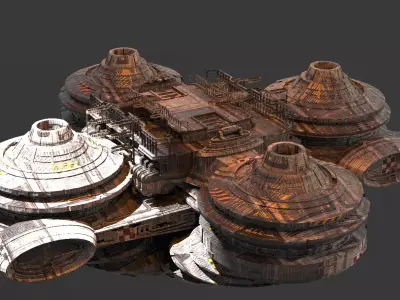 Sith Platforms base 1  Low-poly 3D model