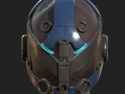 Helmet military combat fantasy futuristic  Low-poly 3D model