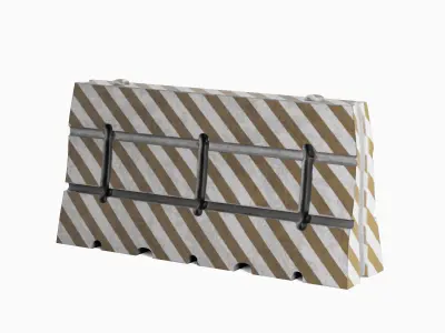 Dirty Traffic Barrier 03 3D model
