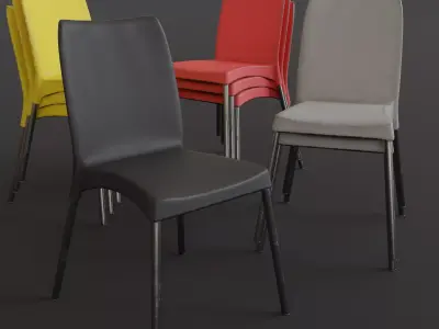 Stackable Plastic Chair Low-poly 3D model shop