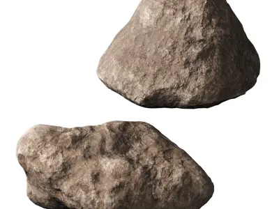 Low Poly Stones Set 04 3D model