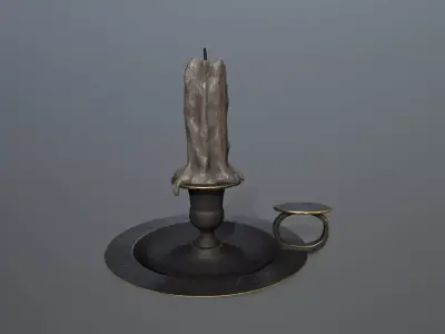 Candlestick candle Low-poly 3D model
