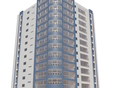 Residential Building with internal 6 3D model
