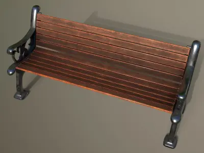 Garden Chair Bench 3D model