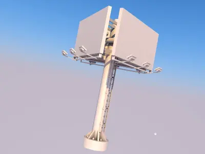 Three Sided Billboard  Low-poly 3D model