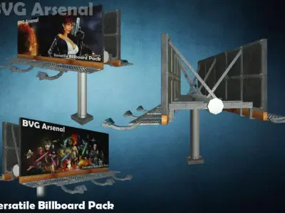 Modular Billboard Pack 01 Low-poly 3D model