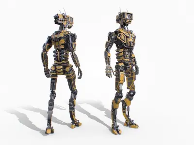 Industrial robot - low-poly game ready model Low-poly 3D model