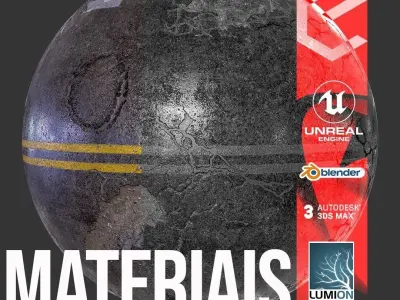 Damaged Asphalt PBR Material Texture