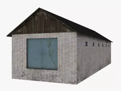 Brick Hangar Low Poly Free low-poly 3D model