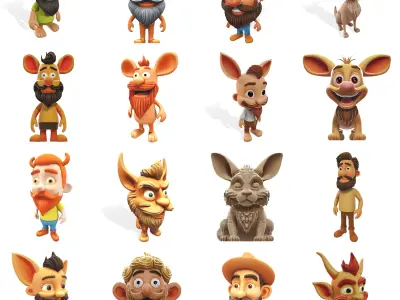 Whimsical Woodland Creatures - Premium 3D Character Collection 3D print model