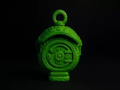 Christmas Hobbit-Style Round Door Ornament Fantasy Cottage 3D print model