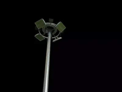 Airport Flood Lamp Post Low-poly 3D model