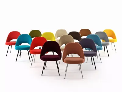 Saarinen Executive Chair Steel Legs 3D model