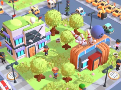 Cute Town Asset Pack Low-poly 3D model