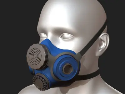 Gas mask respirator scifi military futuristic technology  Low-poly 3D model purchase