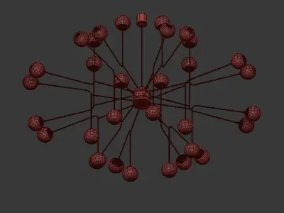 Roll Hill Modo 10 Globe Chandelier 3D model purchase