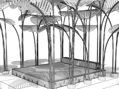 The Refuge Bed with Green Marble Base by Marc Ange 3D model