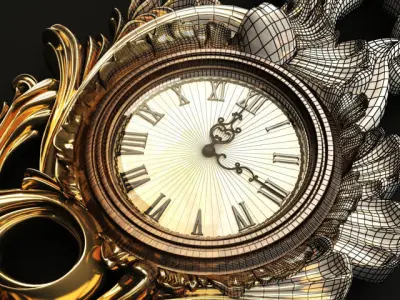 Antique Wall Clock 3D model buy