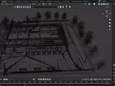 Truck Hangar Showrooms and Garage Low-poly 3D model