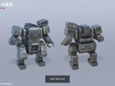 Scifi Mini bot collection 3D Model Pack